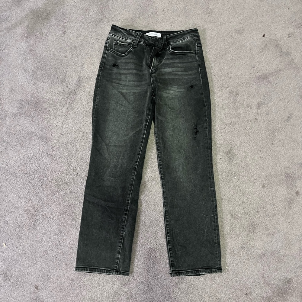 Flying Monkey Women's Dark Gray Straight Leg Jeans